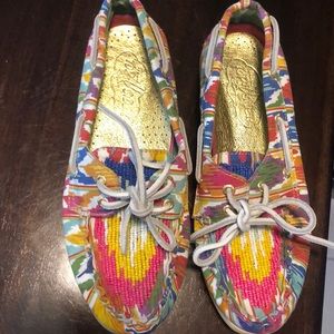 Multi color and beaded women’s sperry top siders